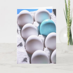 Single Blue Dyed Oaster Egg Feiertagskarte