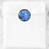 Single Blue Rose Runder Aufkleber (Tasche)