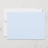 Single Blue Stripe Taufe Einladung (Rückseite)