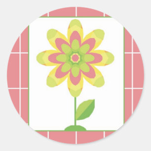 Single Blume Muttertag Runder Aufkleber