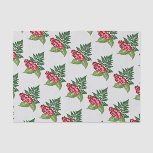 Single-Blume und Fern-Gewebe Seidenpapier (Vorderseite)