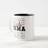 Single Boss Mama Minimalistischer Entwurf Zweifarbige Tasse (Vorderseite Links)