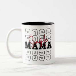 Single Boss Mama Minimalistischer Entwurf Zweifarbige Tasse