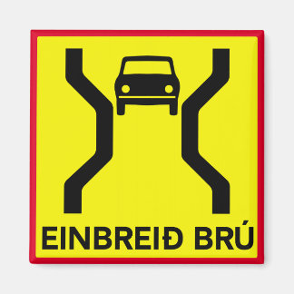 Single-breite Brücke, Verkehrszeichen, Island Magnet