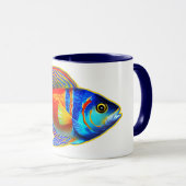 Single, bunte Fische Tasse (VorderseiteRechts)