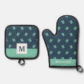 Single Cactus Pattern Ofenhandschuh & Topflappen-Set (Vorderseite)