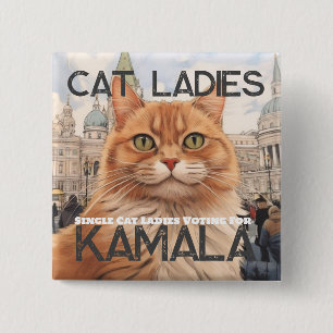 Single Cat Lady für Kamala Button