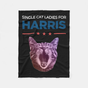 Single Cat Ladys for Harris 2024 Political Fleecedecke