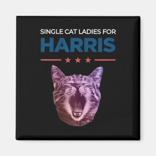 Single Cat Ladys for Harris 2024 Political Magnet