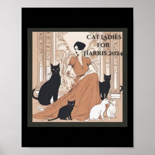Single Cat Ladys for Kamala 2024 Poster (Vorne)