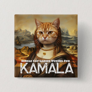 Single Cat Ladys for Kamala Button