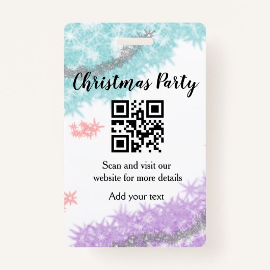 Single Christmas Party zusammengestellt barcode QR Ausweis (Vorderseite)