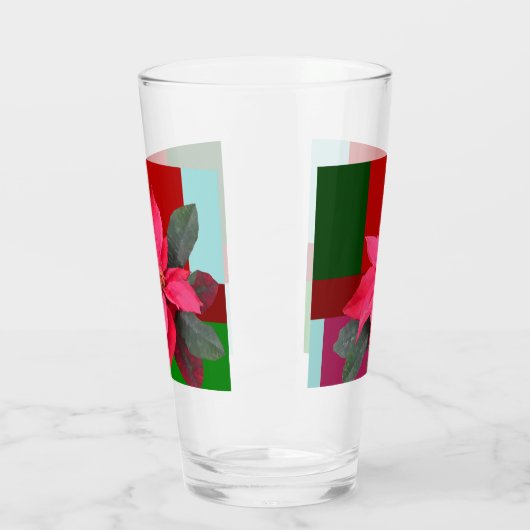 Single Christmas Pointsettia Design Glas (Links)