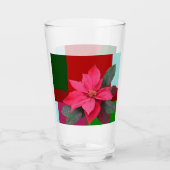 Single Christmas Pointsettia Design Glas (Vorderseite)