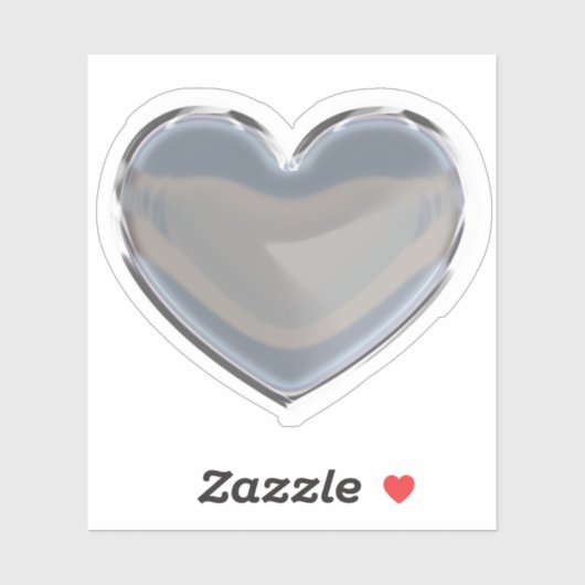 Single Chrome Heart Sticker (Blatt)