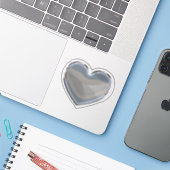 Single Chrome Heart Sticker (Laptop mit iPhone)