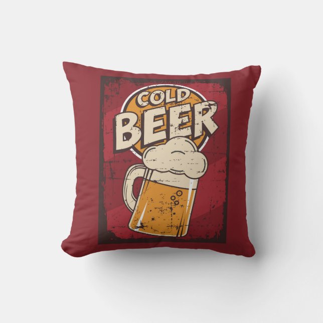 Single Cold Beer Throw Pi Kissen (Vorderseite)