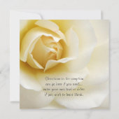 Single Creamy White Rose Hochzeitsempfang Einladung (Rückseite)