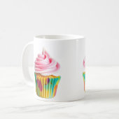Single Cupcake with Pink and White Frosting Kaffeetasse (Vorderseite Links)