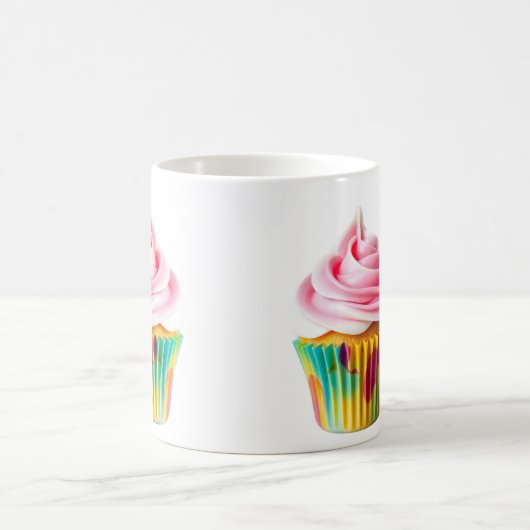 Single Cupcake with Pink and White Frosting Kaffeetasse (Mittel)