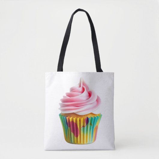 Single Cupcake with Pink and White Frosting Tasche (Vorderseite)