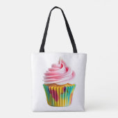 Single Cupcake with Pink and White Frosting Tasche (Rückseite)