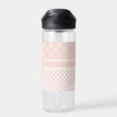 Single Custom Monogram Polka Dot und Rose Trinkflasche (Rückseite)