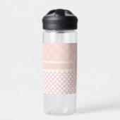 Single Custom Monogram Polka Dot und Rose Trinkflasche (Vorderseite)