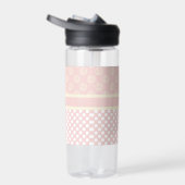 Single Custom Monogram Polka Dot und Rose Trinkflasche (Rechts)