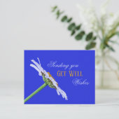 Single Daisy Blume auf Leinwand Postkarte (Stehend Vorderseite)