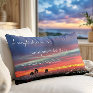 Single Dream Quote Orange Blue Sunset Foto Lendenkissen