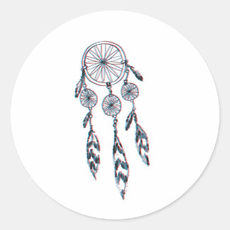 Single Dreamcatcher Runder Aufkleber