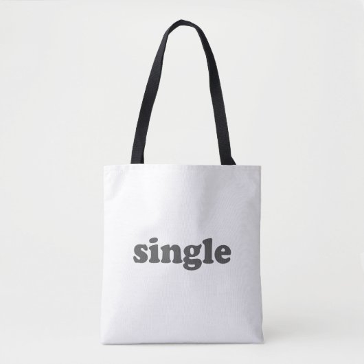 "Single" dunkelgraue Buchstaben weiß Tasche (Vorderseite)