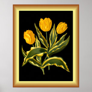 Single Early Tulip Yellow ~ Botanische Kunstdrucke Poster