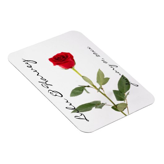 Single Elegant Rote Rose Magnet (Rechte Seite)