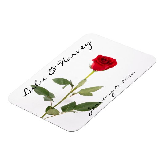 Single Elegant Rote Rose Magnet (Linke Seite)
