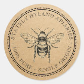 Single Entstehe hier das Kraft Honey Jar Label Runder Aufkleber (Vorderseite)