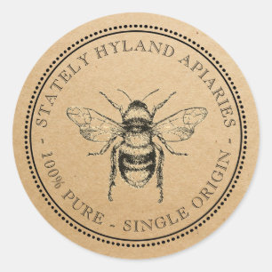 Single Entstehe hier das Kraft Honey Jar Label Runder Aufkleber