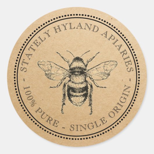 Single Entstehe hier das Kraft Honey Jar Label Runder Aufkleber (Vorderseite)