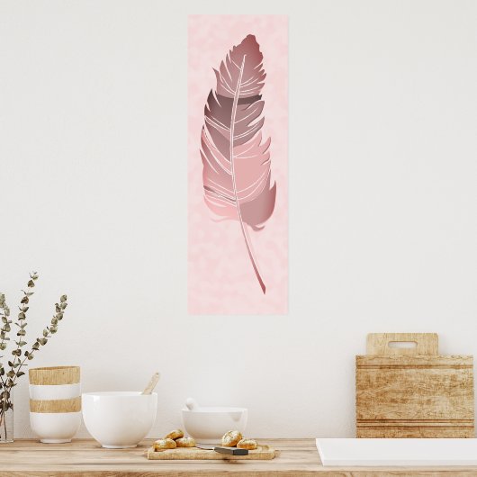 Single Feather - Mauve Colors Poster (Küche)