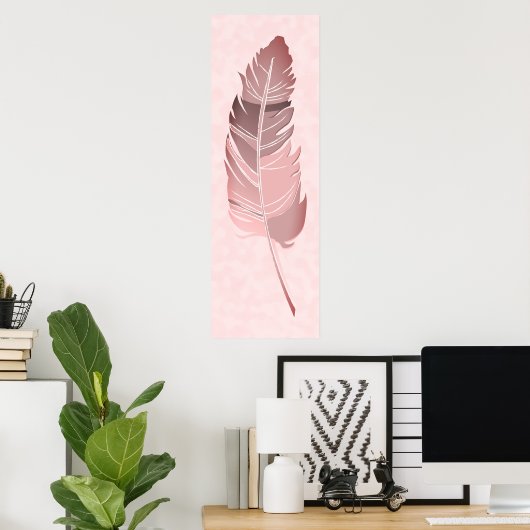 Single Feather - Mauve Colors Poster (Heimbüro)