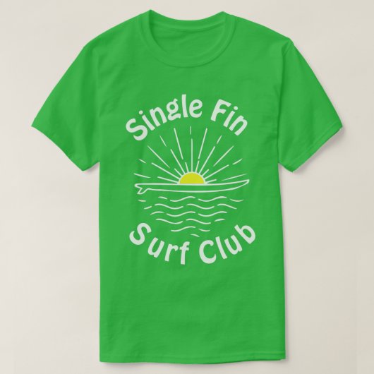Single Fin Surf Club Single Flossen-Langboard und  T-Shirt (Design vorne)