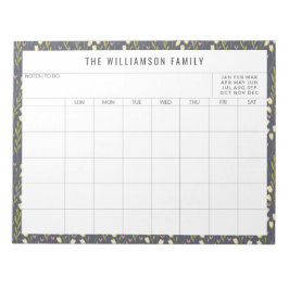 Single Floral Border Family Planner Calendar Notizblock