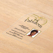 Single Foto 50 und fabelhafte Birthday Black Gold Acryleinladungen (Ablage )