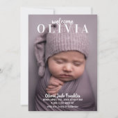 Single Foto Elegant Baby Ankündigung (Vorderseite)