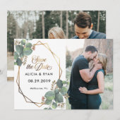 Single Foto Eukalyptus Geoframe Save the Date (Vorne/Hinten)