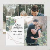 Single Foto Eukalyptus Geoframe Save the Date (Vorne/Hinten)