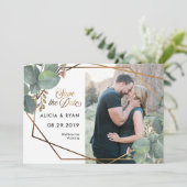 Single Foto Eukalyptus Geoframe Save the Date (Stehend Vorderseite)