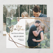 Single Foto Eukalyptus Geoframe Save the Date (Vorne/Hinten)