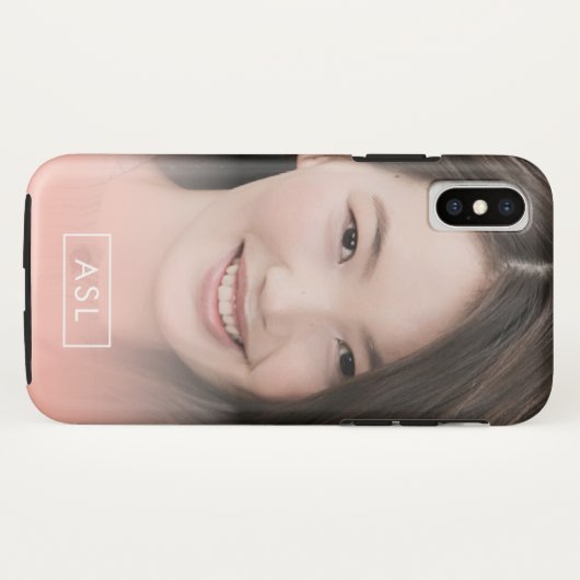 Single-Foto für Monogramm-Peach-Overlay Case-Mate iPhone Hülle (Rückseite (Horizontal))